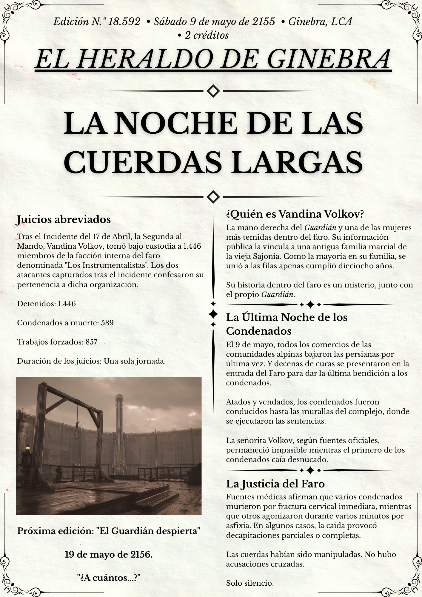 Portada de El Heraldo de Ginebra: El último faro bajo ataque