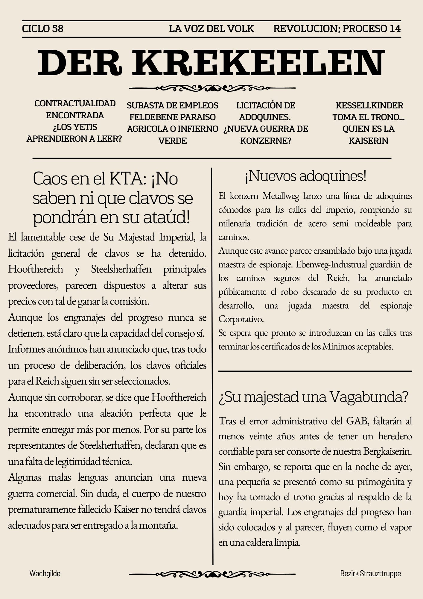 Portada de Der Krekeelen, ciclo 58