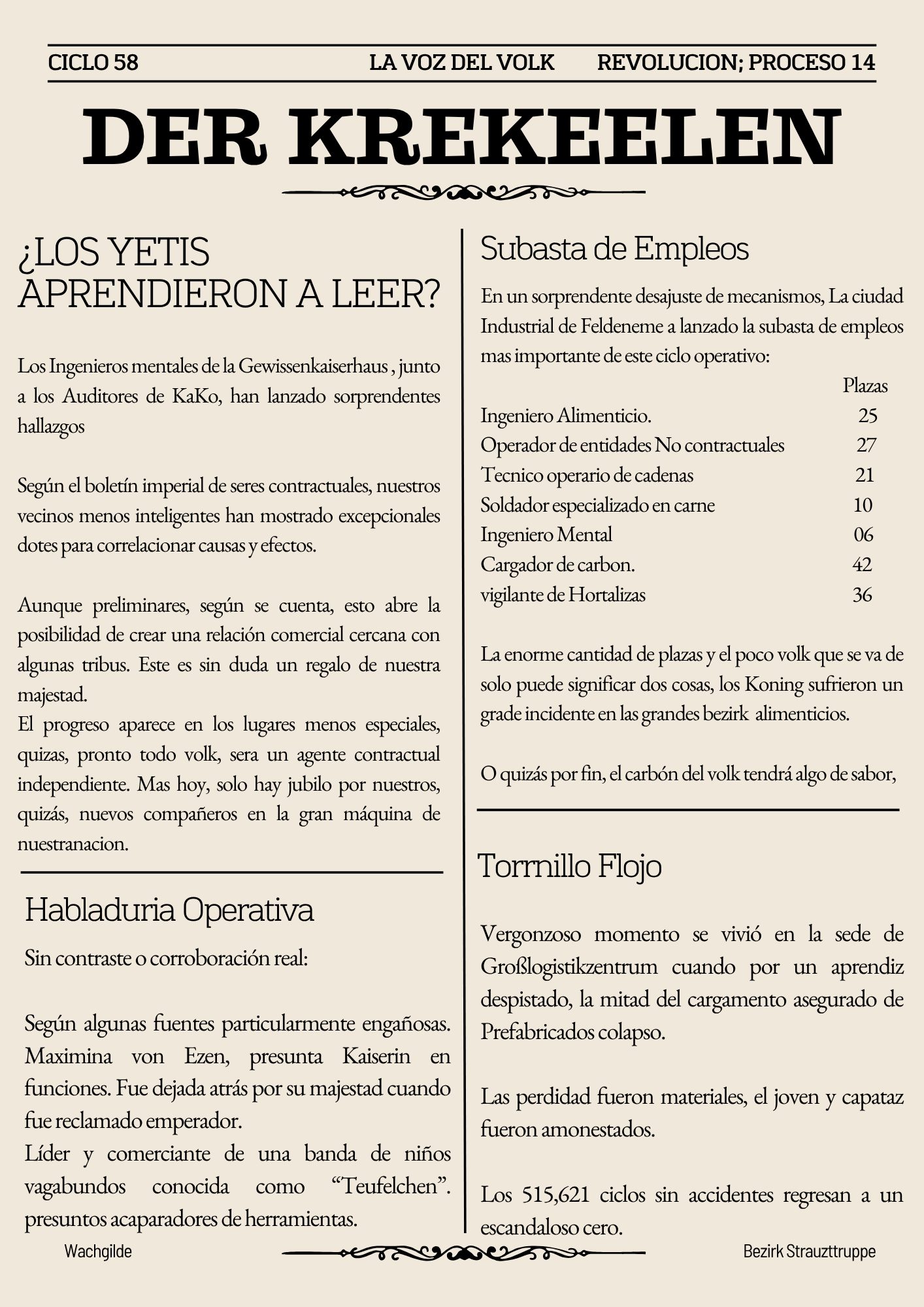 Segunda plana de Der Krekeelen
