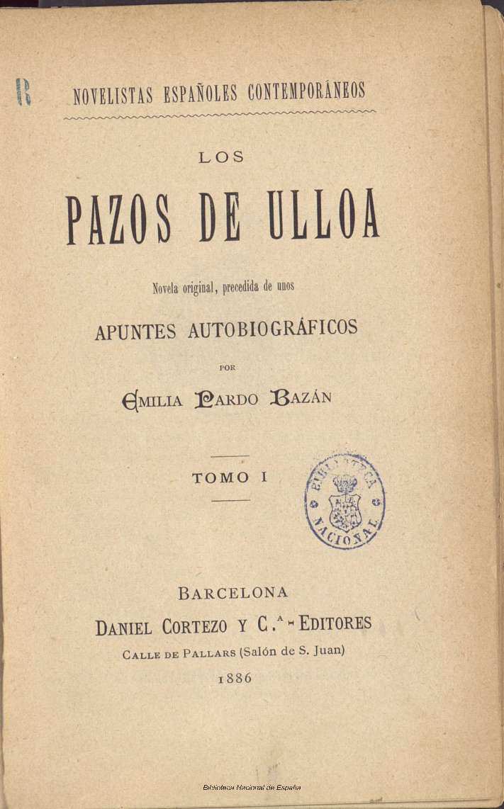 Portada de Los pazos de Ulloa